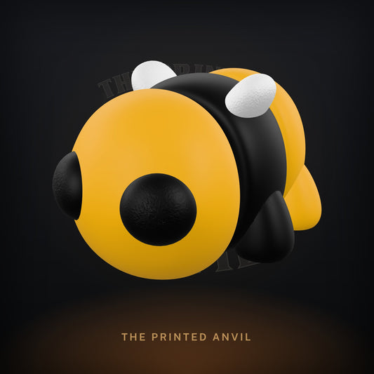Baby Bee 3D render in Gold, Black and White