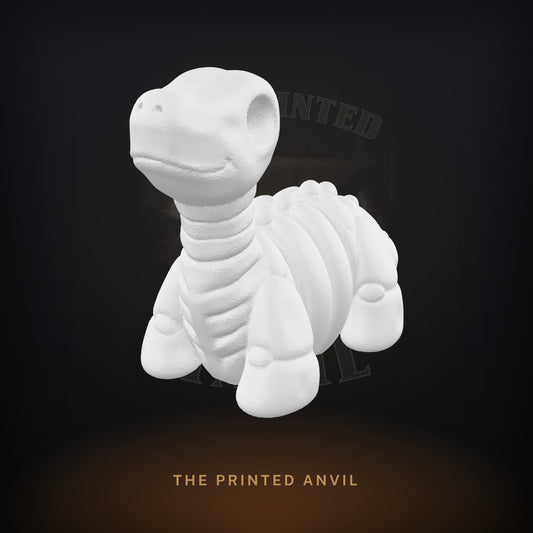 Baby Brontosaur Skeleton 3D render in White