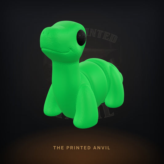 Baby Brontosaurus 3D render in Green and Black
