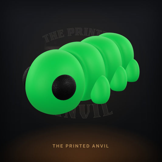 Baby Caterpillar 3D render in Green and Black