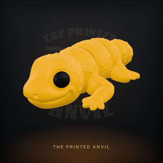 Baby Leopard Gecko 3D render in Gold and Black