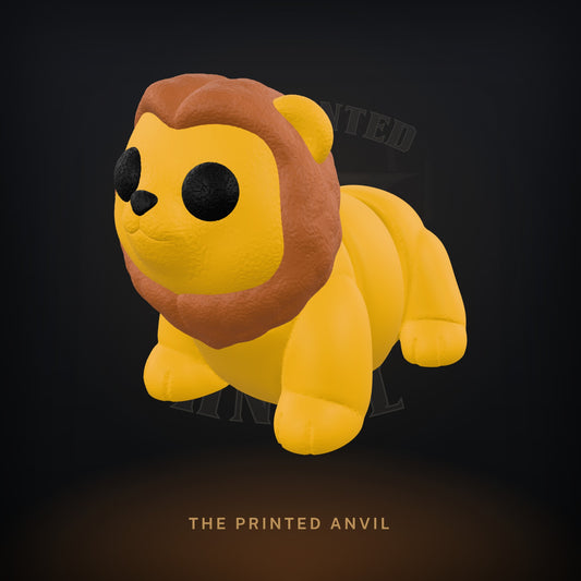 Baby Lion 3D render in Gold, Brown and Black
