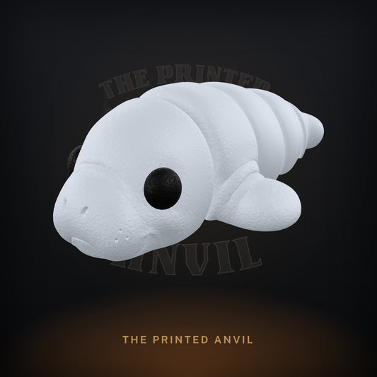 Baby Manatee 3D render in Silver and Black