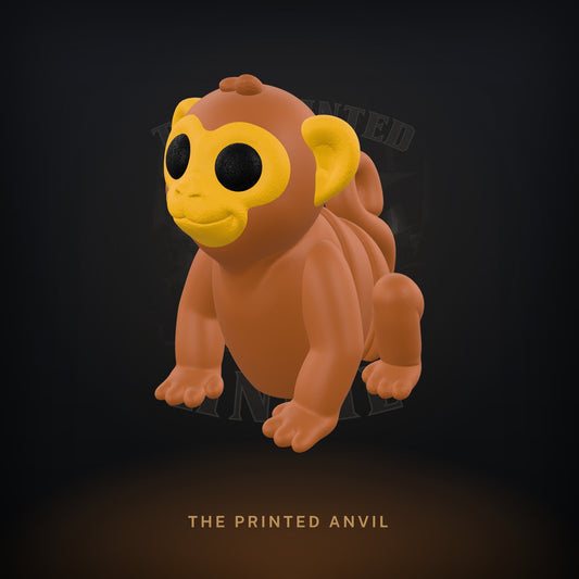 Baby Monkey 3D render in Brown, Gold and Black
