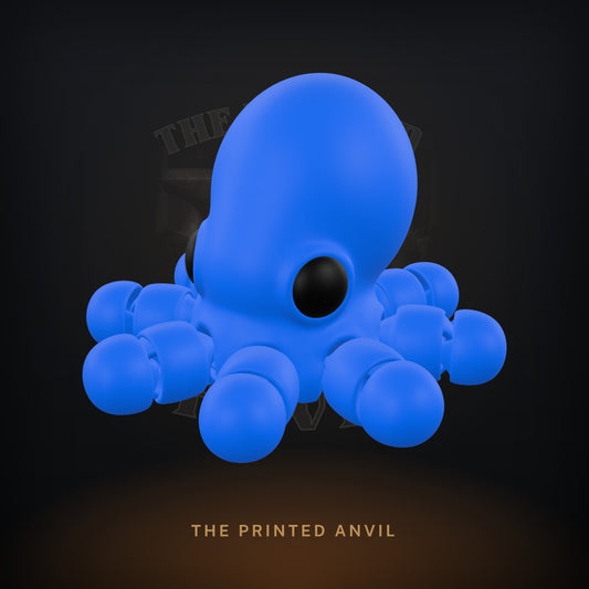 Baby Octopus 3D render in Blue and Black