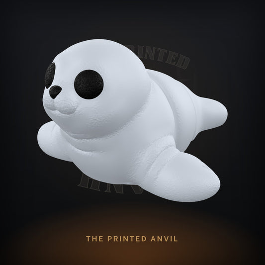 Baby Seal 3D render in Silver and Black