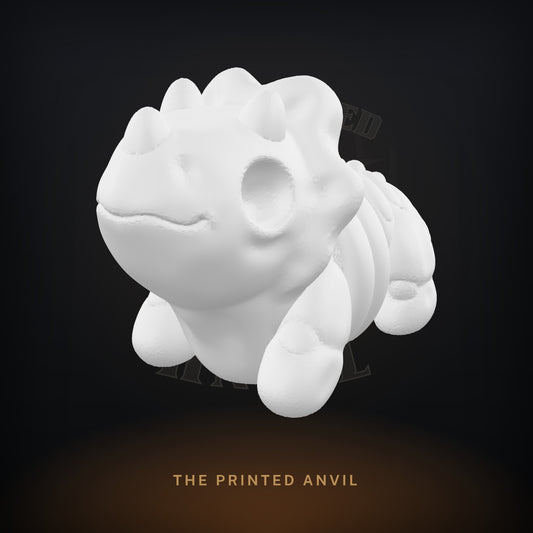 Baby Triceratops Skeleton 3D render in White