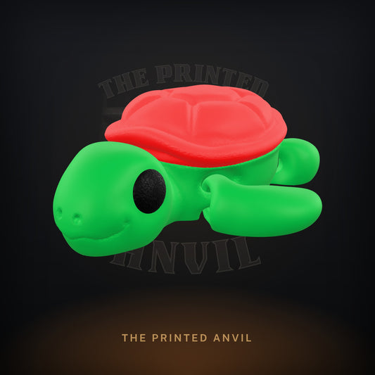 Baby Turtle 3D render in Green, Red and Black