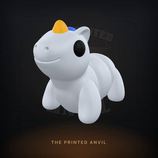Baby Unicorn 3D render in Silver, Blue, Black and Gold