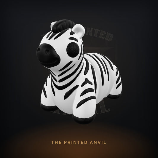 Baby Zebra 3D render in White and Black