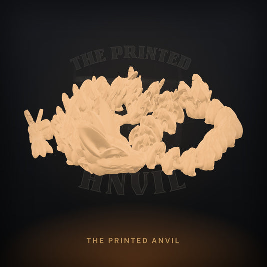 Articulating Easter Dragon 3D render in Tan