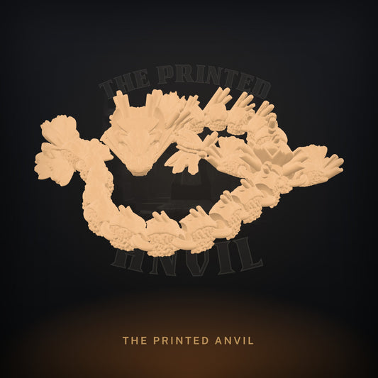 Articulating Sushi Dragon 3D render in Tan