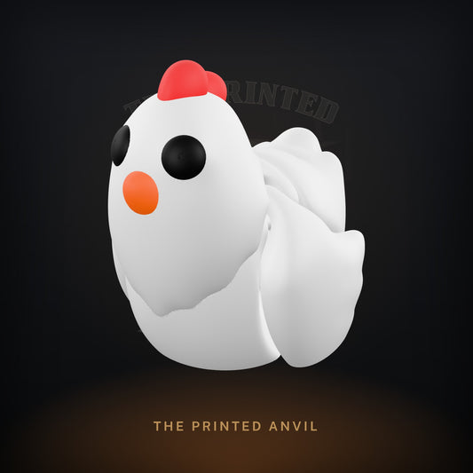 Baby Chicken 3D render in White, Red, Black and Orange