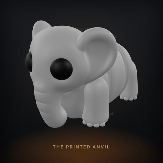 Baby Elephant 3D render in Gray and Black