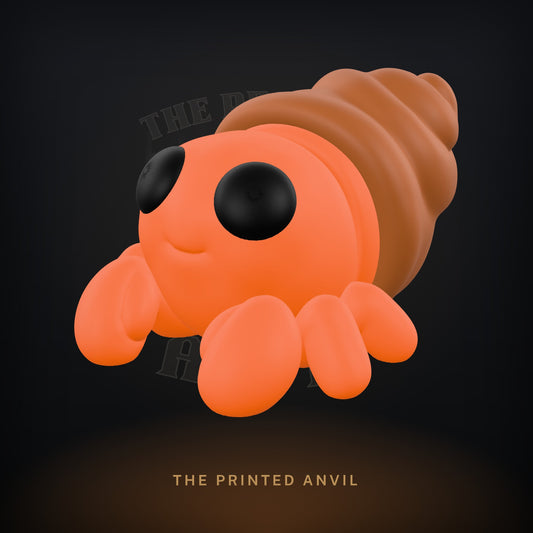 Baby Hermit Crab 3D render in Orange, Brown and Black