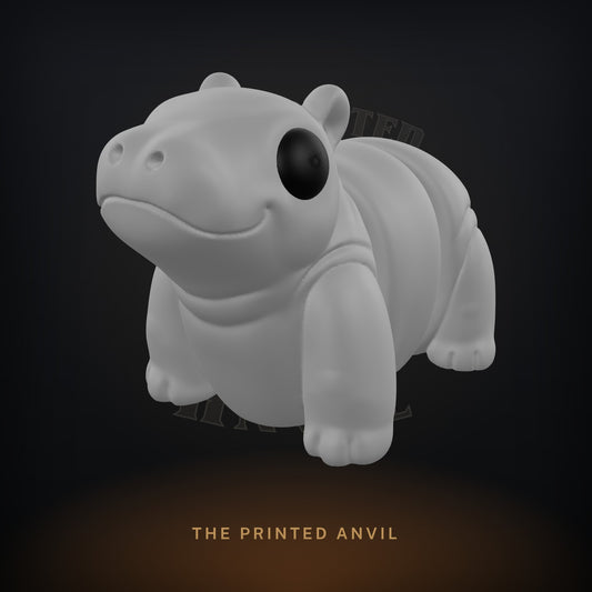 Baby Hippo 3D render in Gray and Black