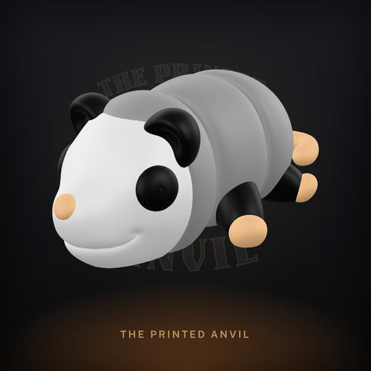 Baby Opossum 3D render in Gray, Black, White and Tan