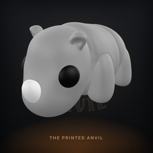 Baby Rhino 3D render in Gray, Black and White