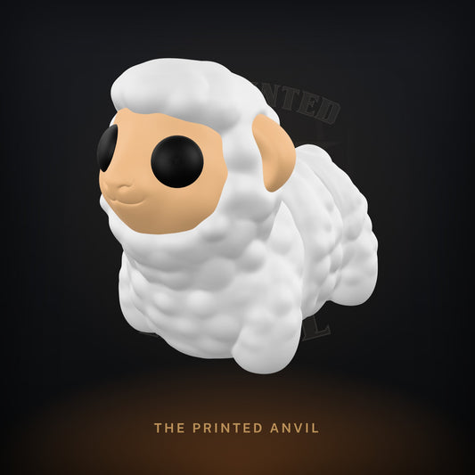 Baby Sheep 3D render in White, Tan and Black