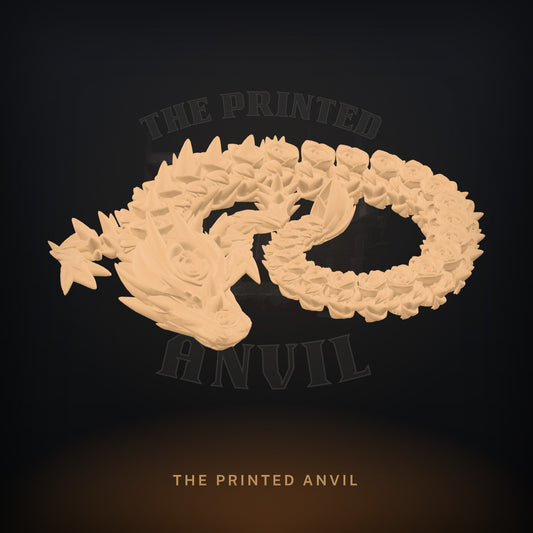 Articulating Rose Dragon 3D render in Tan