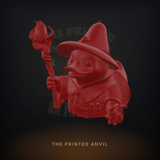 Sorcerer Ducky 3D render in Red