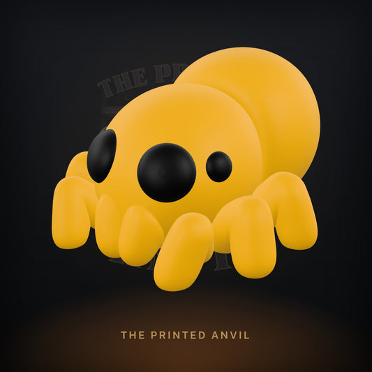 Baby Spider 3D render in Gold and Black
