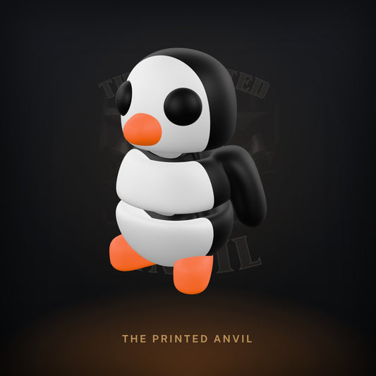 Tiny Penguin 3D render in Black, White and Orange